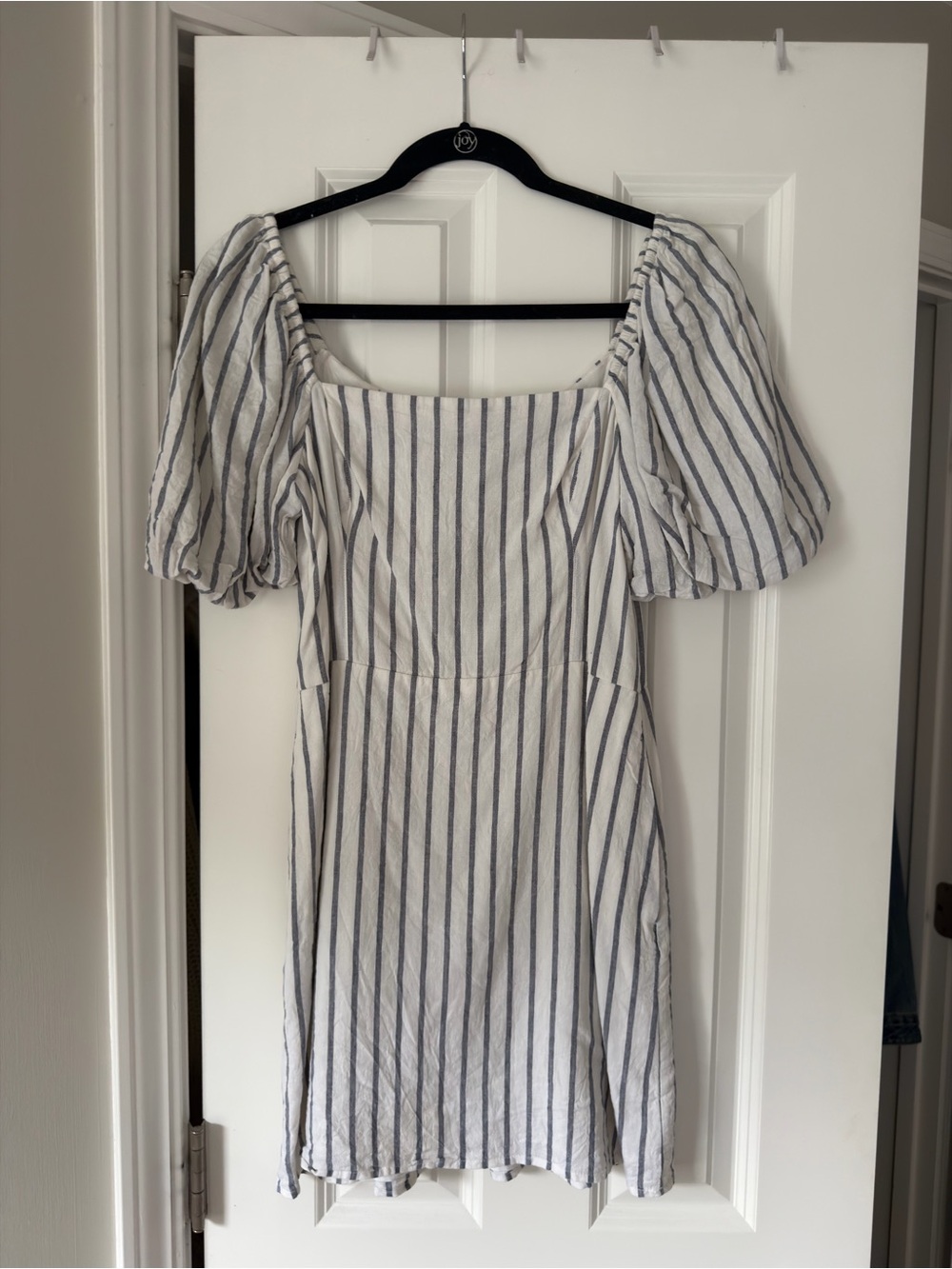 Abercrombie Striped Puff Sleeve Linen Dress